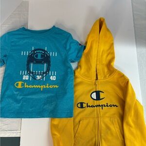 Champion Kids Teal and Yellow Graphic Tee